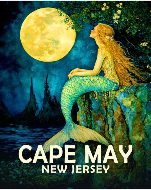 Cape May, New Jersey  Souvenir Art Print - Contemplating Mermaid