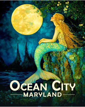 Ocean City, Maryland  Souvenir Art Print - Contemplating Mermaid
