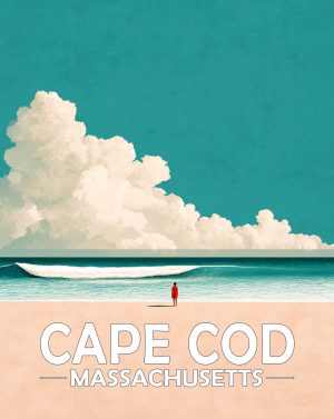 Cape Cod, Massachusetts  Souvenir Art Print - Mowning Walk on the Beach at Sunset