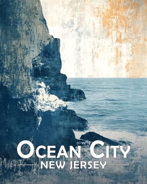 Ocean City, New Jersey  Souvenir Art Print - Seaside Cliffs