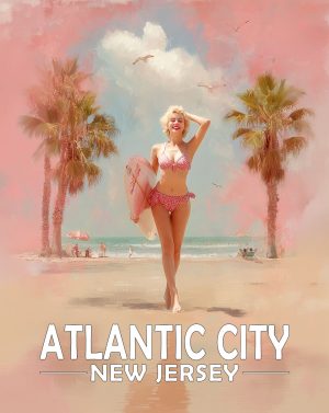 Atlantic City, New Jersey  Souvenir Art Print - Sexy Surfer