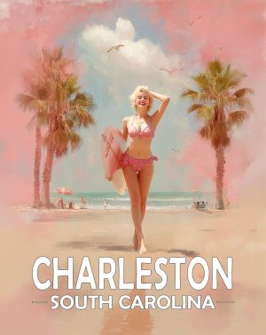 Charleston, Noth Carolina  Souvenir Art Print - Sexy Surfer
