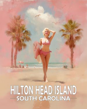 Hilton Head Island, South Carolina  Souvenir Art Print - Sexy Surfer