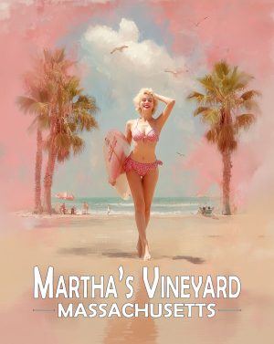 Martha's Vinyard, Massachusetts  Souvenir Art Print - Sexy Surfer