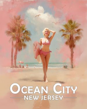 Ocean City, New Jersey  Souvenir Art Print - Sexy Surfer