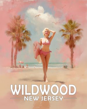 Wildwood, New Jersey  Souvenir Art Print - Sexy Surfer