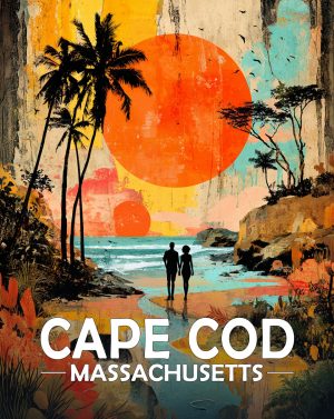 Cape May, New Jersey  Souvenir Art Print - Quiet Walk on the Beach at Sunset