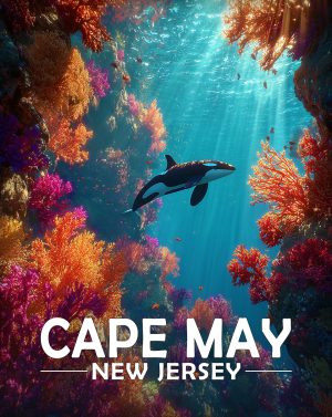 Cape May, New Jersey  Souvenir Art Print - Orca In Ocean
