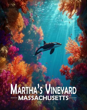 Martha's Vinyard, Massachusetts  Souvenir Art Print - Orca In Ocean