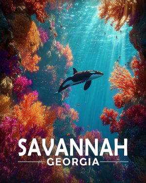 Savannah, Georgia  Souvenir Art Print - Orca In Ocean