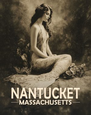 Nantucket, Massachusetts  Souvenir Art Print - Antique Vintage Style Mermaid Photo