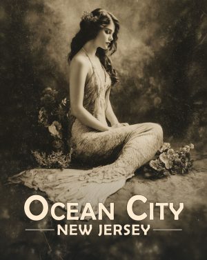 Ocean City, New Jersey  Souvenir Art Print - Antique Vintage Style Mermaid Photo