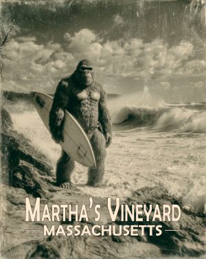 Martha's Vinyard, Massachusetts  Souvenir Art Print - Bigfoot Surfer Dude