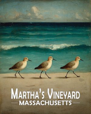 Martha's Vinyard, Massachusetts  Souvenir Art Print - Vintage Sandpipers