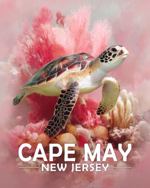 Cape May, New Jersey  Souvenir Art Print - Curious Sea Turtle