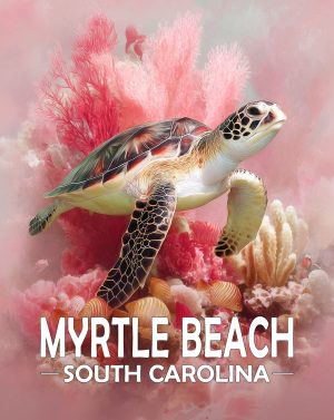 Myrtle Beach, South Carolina  Souvenir Art Print - Curious Sea Turtle