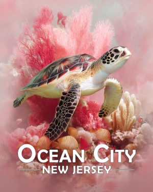 Ocean City, New Jersey  Souvenir Art Print - Curious Sea Turtle