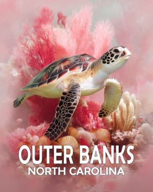 Outer Banks, North Carolina  Souvenir Art Print - Curious Sea Turtle
