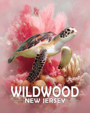 Wildwood, New Jersey  Souvenir Art Print - Curious Sea Turtle