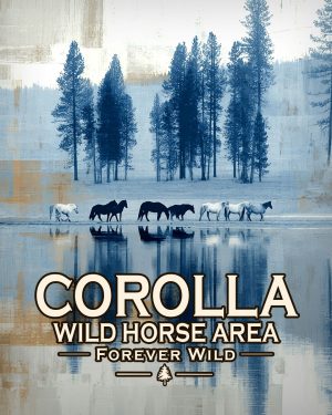 Corolla Wild Horse Area North Carolina - Forever Wild Horse Herd Souvenir Art Print