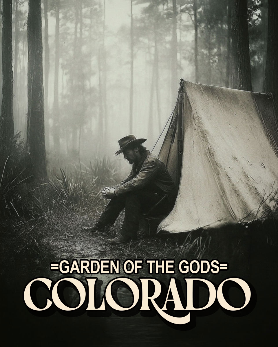 Cowboy Camping - Garden of the Gods Souvenir Art Print