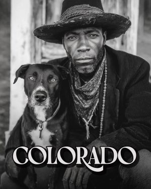 Cowboy and His Dog - Colorado Souvenir Art Print