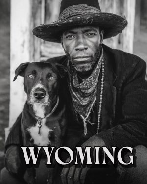 Cowboy and His Dog -  Wyoming Souvenir Art Print