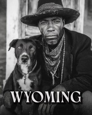 Cowboy and His Dog -  Wyoming Souvenir Art Print
