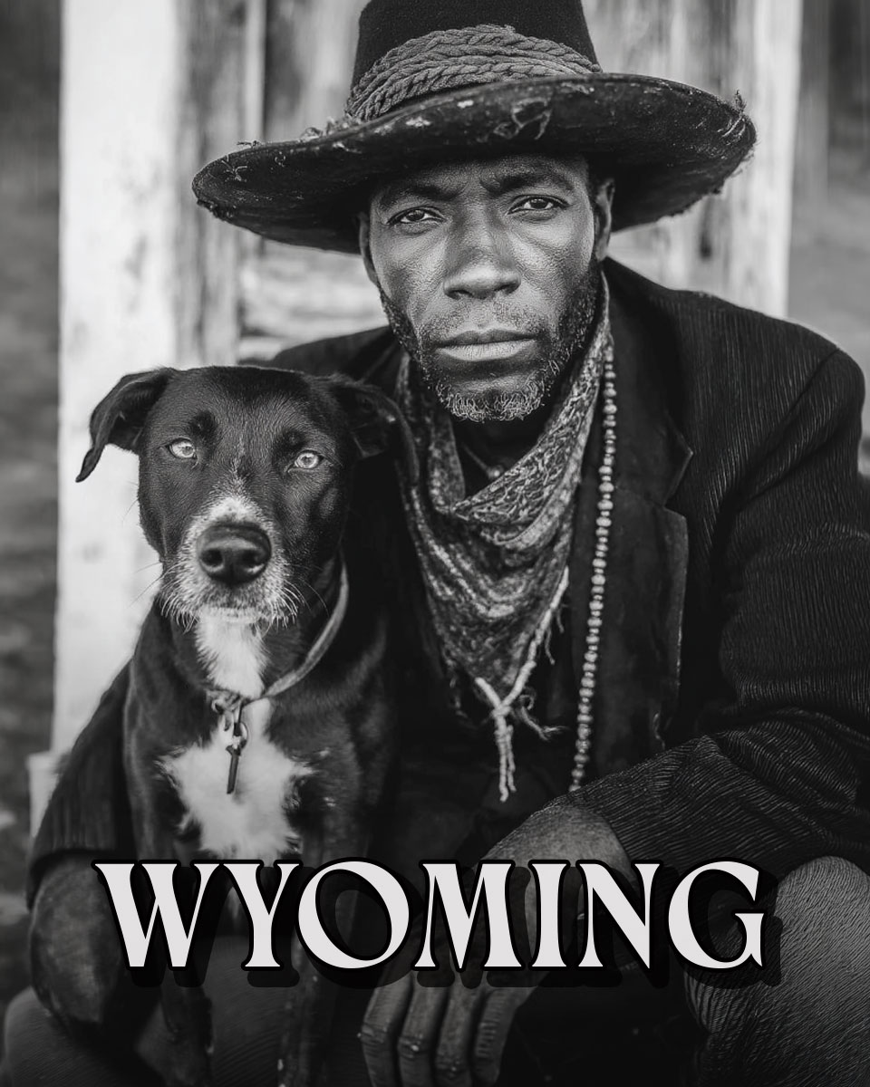Cowboy and His Dog - Wyoming Souvenir Art Print