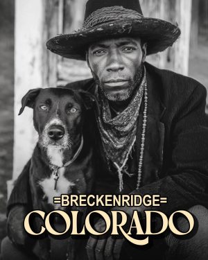 Cowboy and His Dog - Breckenridge, Colorado Souvenir Art Print