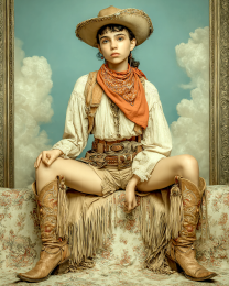 Headstrong Cowgirl - Vintage Cowgirl Art Print
