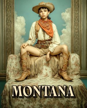 Cowgirl Katie -  Montana Souvenir Art Print