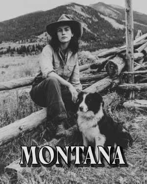 Cowgirl with Her Border Collie -  Montana Souvenir Art Print