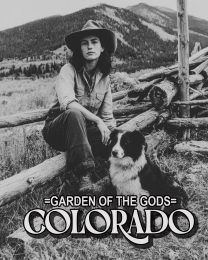 Cowgirl with Her Border Collie - Garden of the Gods Souvenir Art Print
