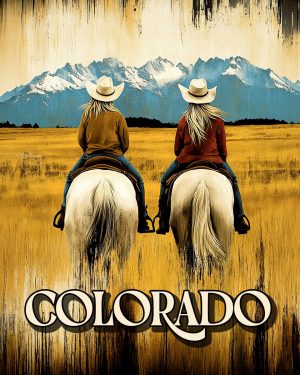 Cowgirls Riding in the High Country - Colorado Souvenir Art Print
