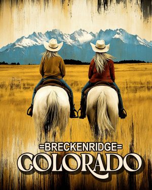 Cowgirls Riding in the High Country - Breckenridge, Colorado Souvenir Art Print