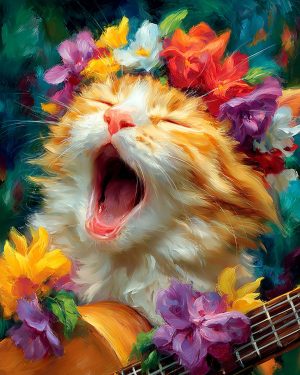 Crooning Katie - Cats and Music Art Prints