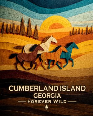 Cumberland Island Georgia - Forever Wild Horse Scene Souvenir Art Print