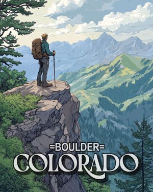 Day Hiker - Boulder Colorado Souvenir Art Print.jpg