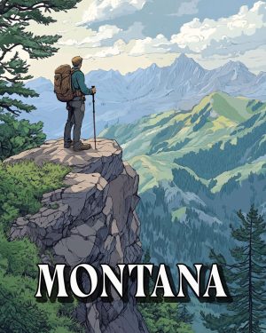 Day Hiker -  MontanaSouvenir Art Print