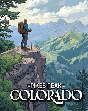 Day Hiker -  Pikes PeakSouvenir Art Print