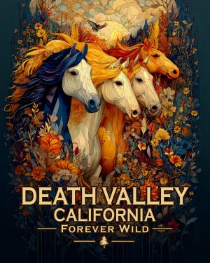 Death Valley California - Forever Wild Horses Souvenir Art Print