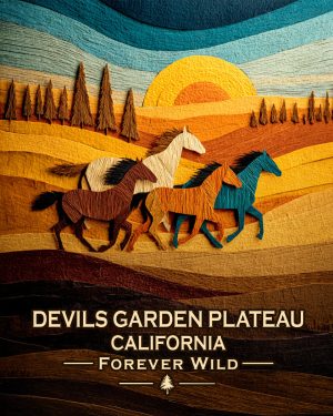 Devils Garden Plateau California - Forever Wild Horse Scene Souvenir Art Print