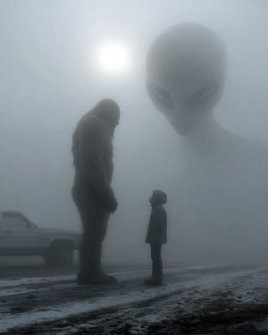 I'm Not Supposed to Talk to Strangers -  Funny Bigfoot Artwork