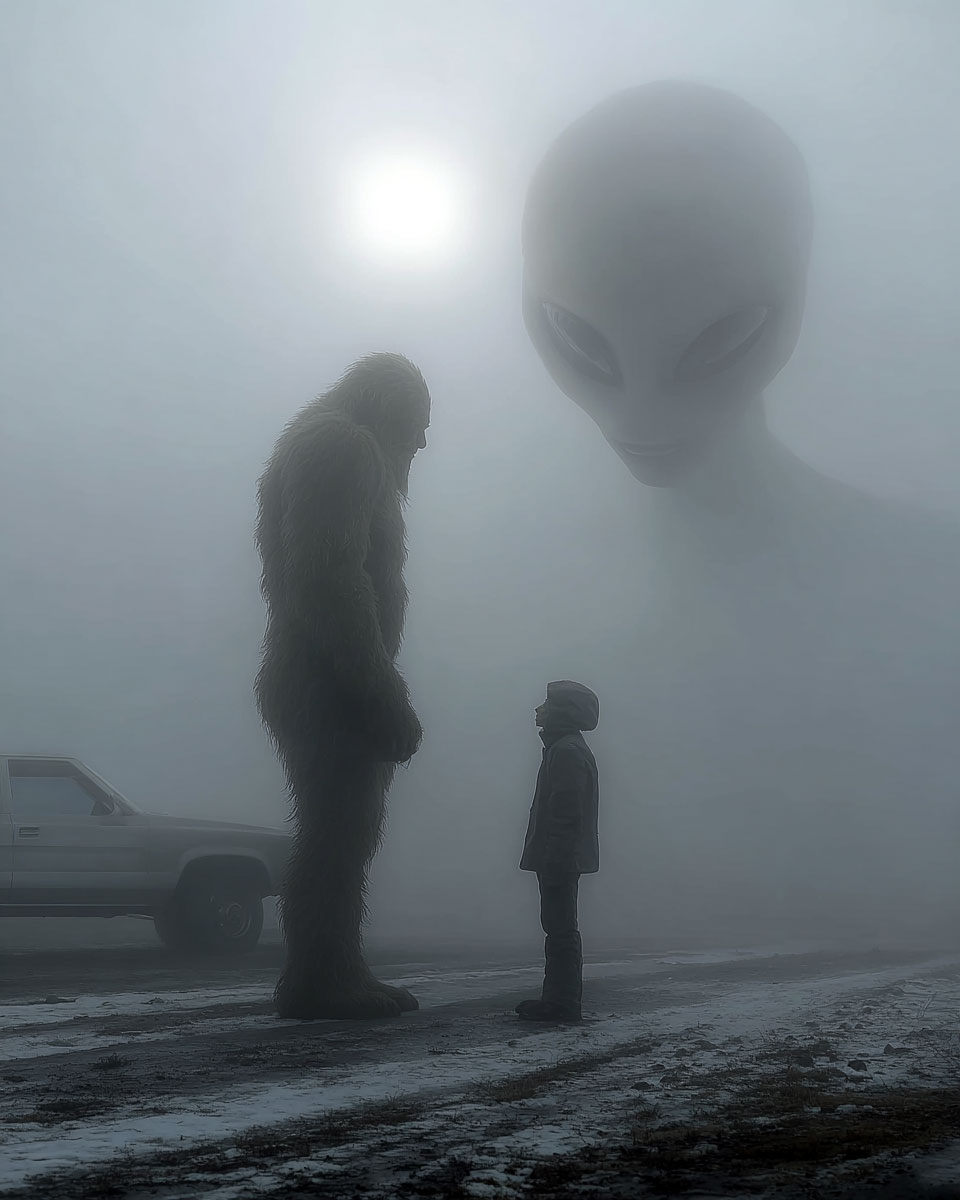 I'm Not Supposed to Talk to Strangers -  Funny Bigfoot Artwork