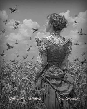 Door County, Wisconsin - Observing the Locus Swarm - Vintage Style Agriculture Cryptid Photo