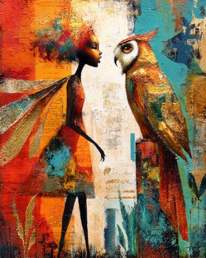 Elvira Moonthorn Talking to Her Owl - Faires Art Print