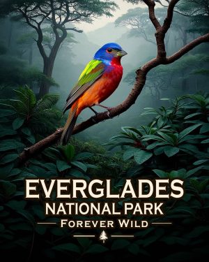 Everglades National Park Florida - Forever Wild - Painted Bunting Souvenir Art Print