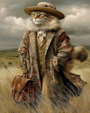 Explorer Barry Goode - Maine Coon Cat Art Print