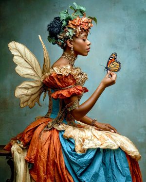 Fairy Listening to a Story Told By a Monarch Butterfly - Faires Art Print
